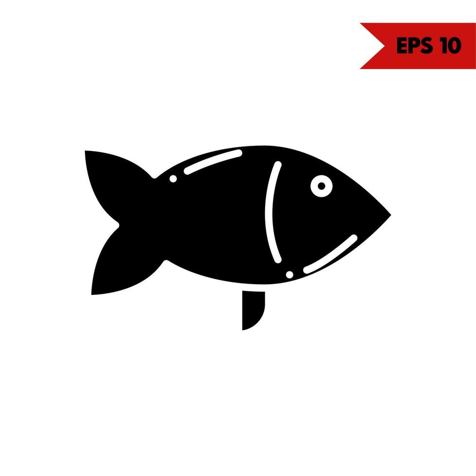 illustration of fish glyph icon vector