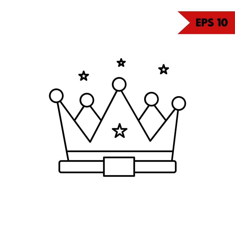 illustration of crown line icon vector