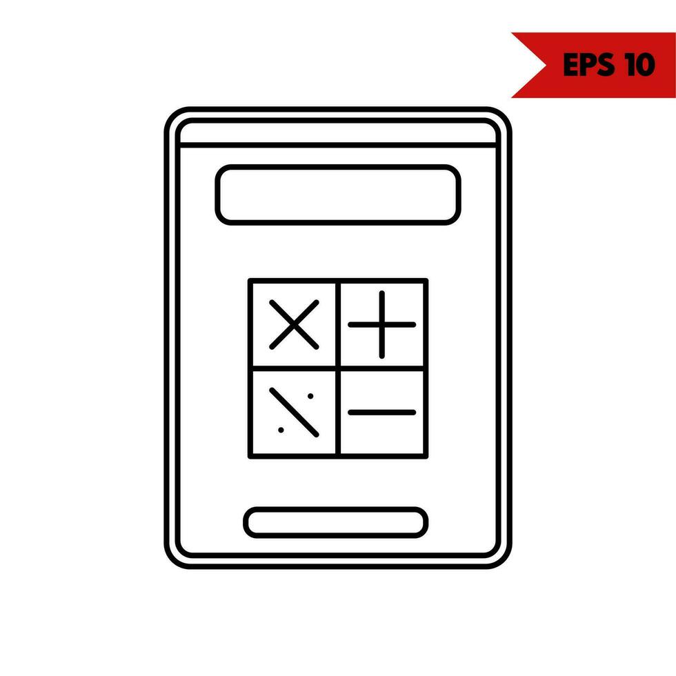 Illustration of calculator line icon vector