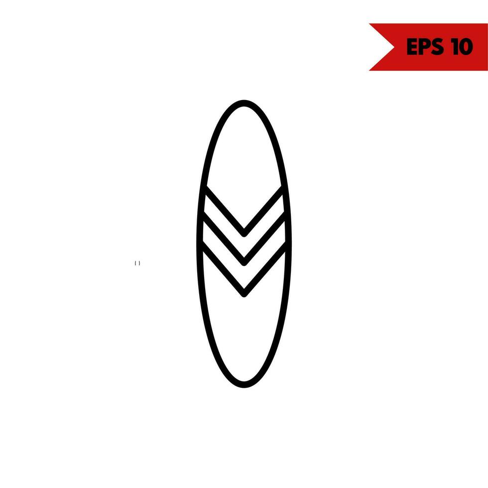 illustration of surfing board line icon vector