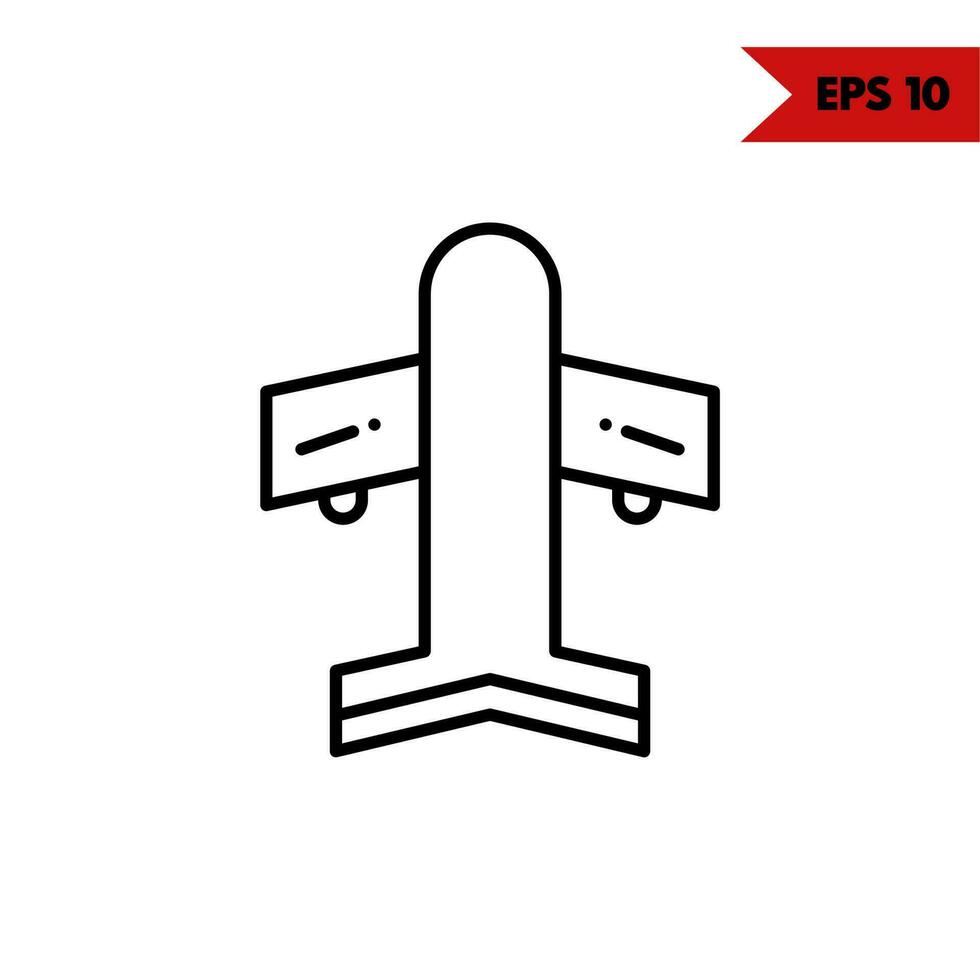 illustration of aircraft glyph icon vector