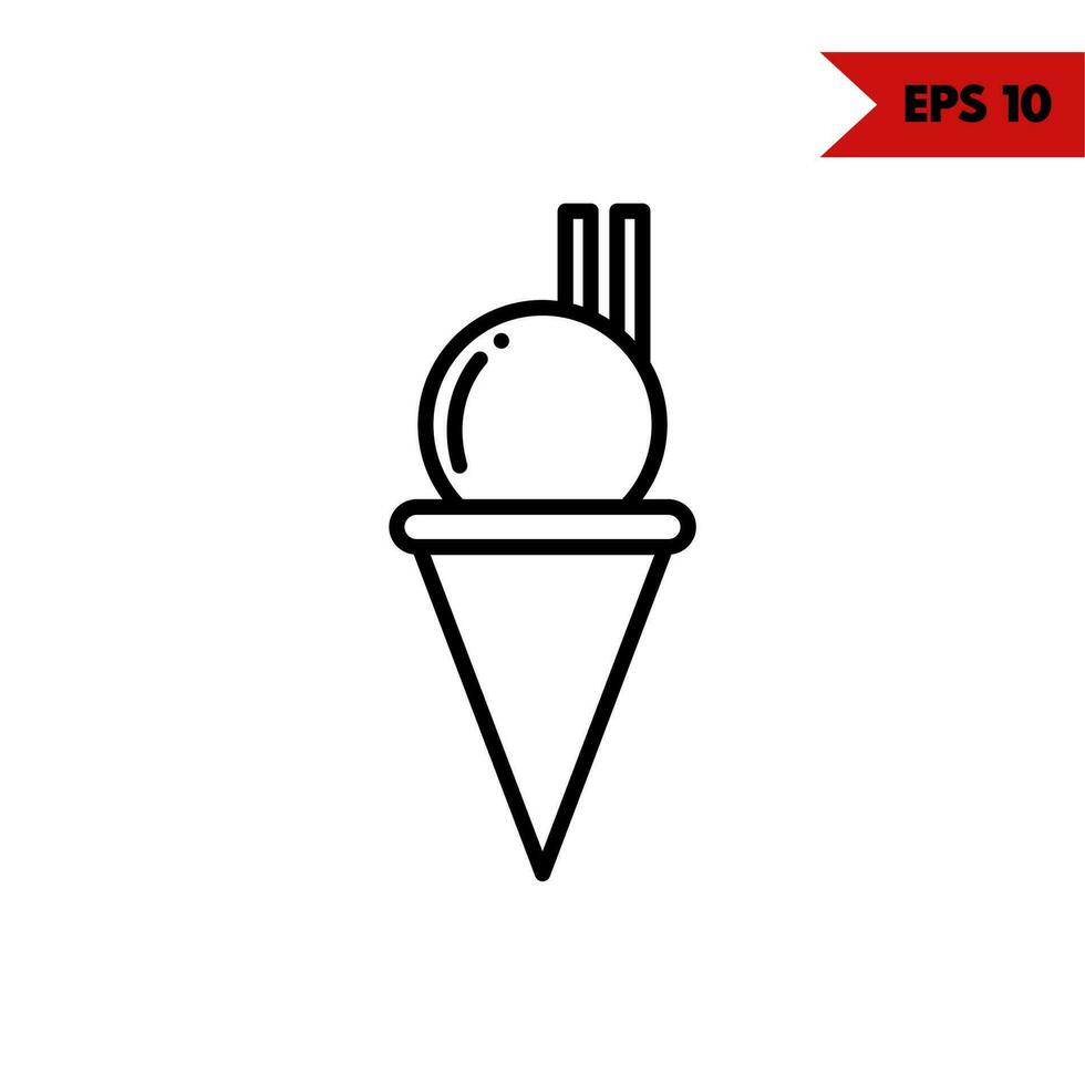 illustration of ice cream line icon vector