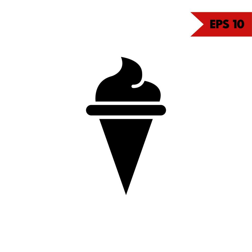 illustration of ice cream glyph icon vector