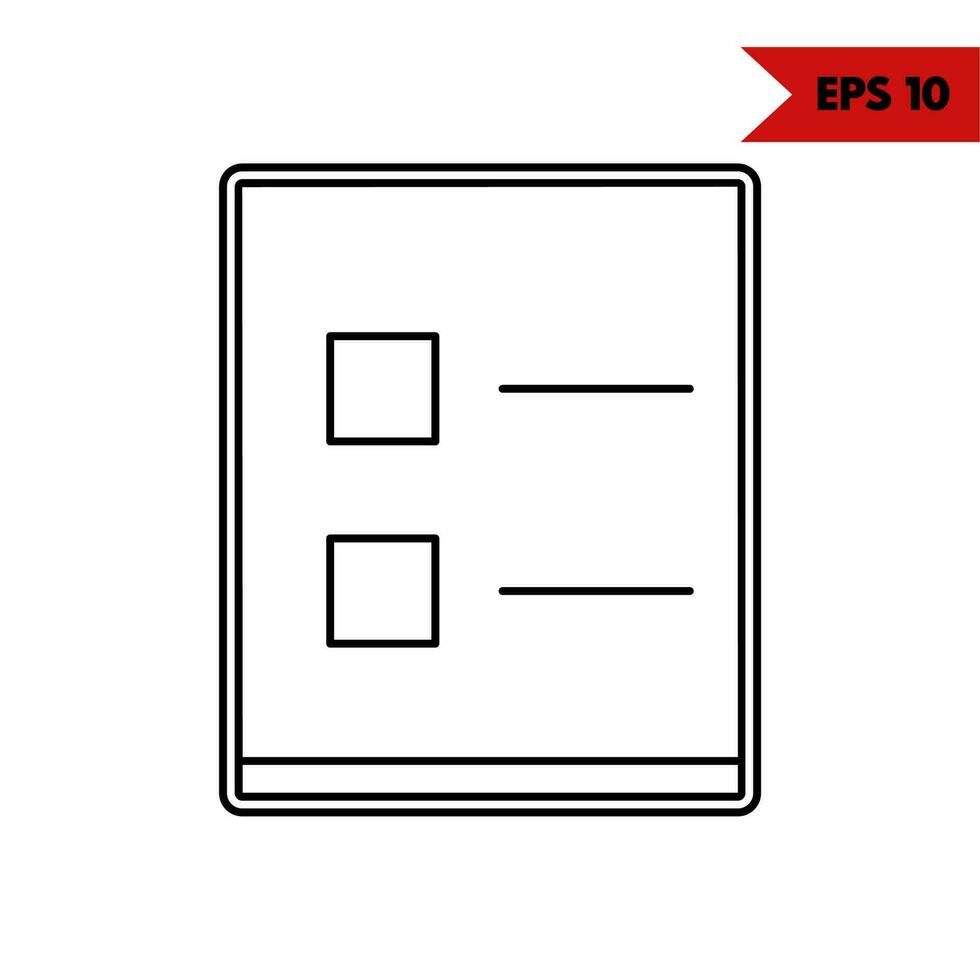 illustration of note line icon vector