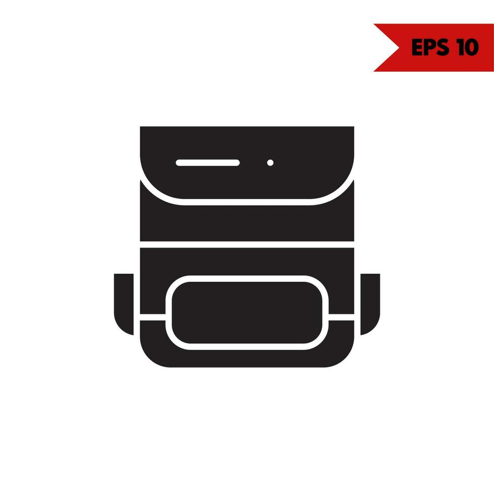 illustration of backpack glyph icon vector