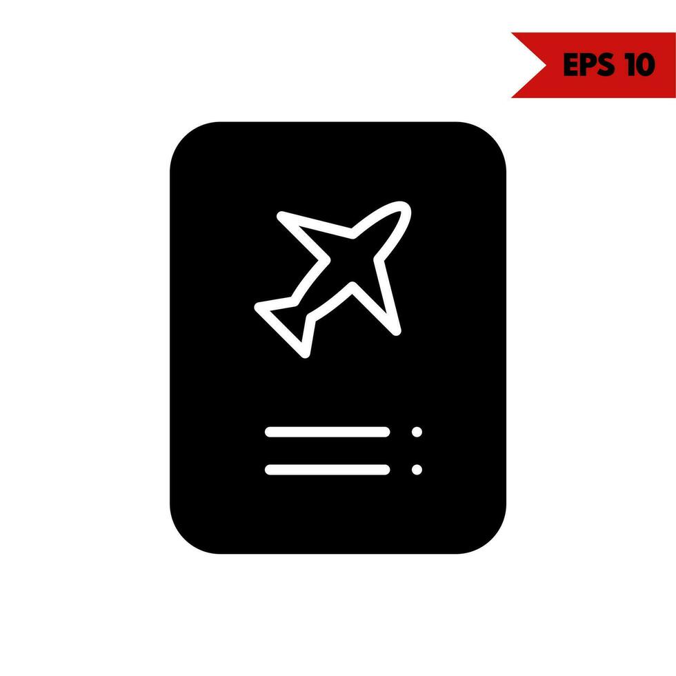 illustration of passport glyph icon vector