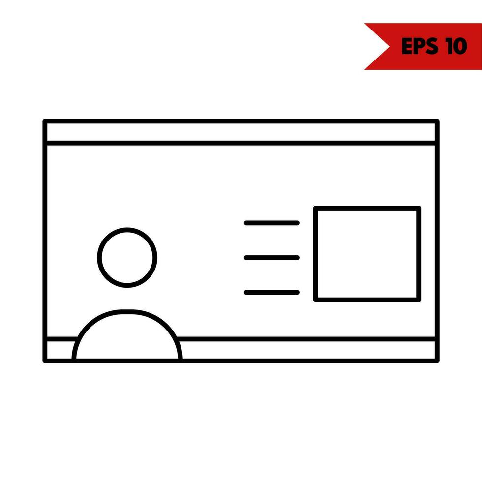 Illustration of id card line icon vector