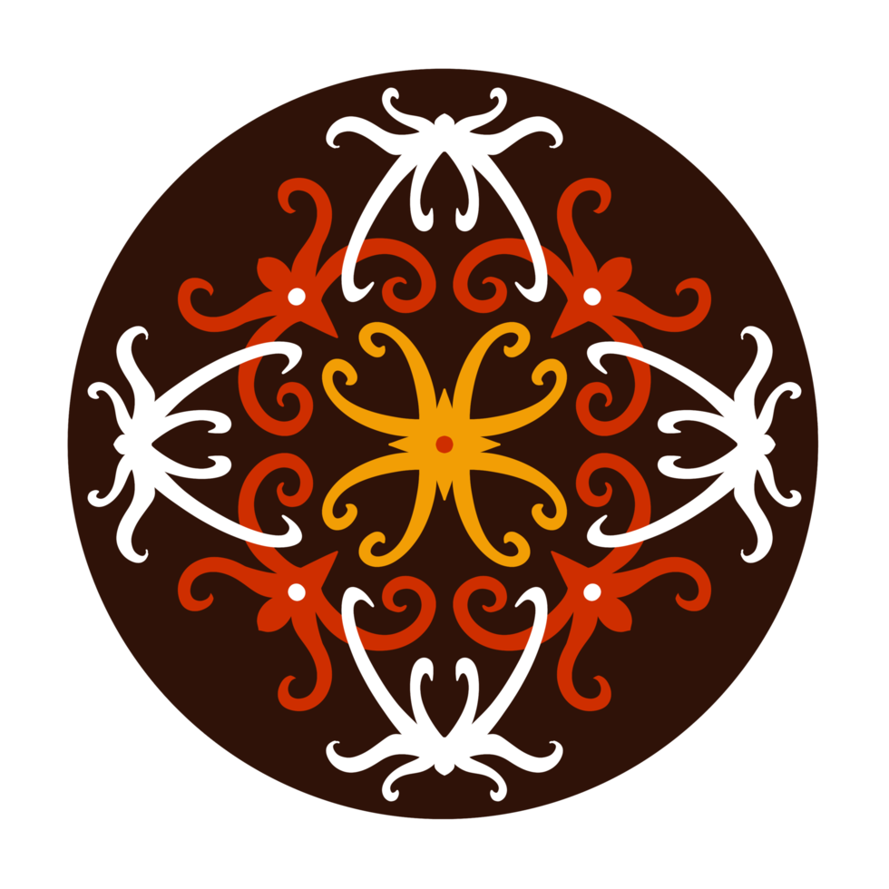 typical pattern of the Dayak tribe in a circle png