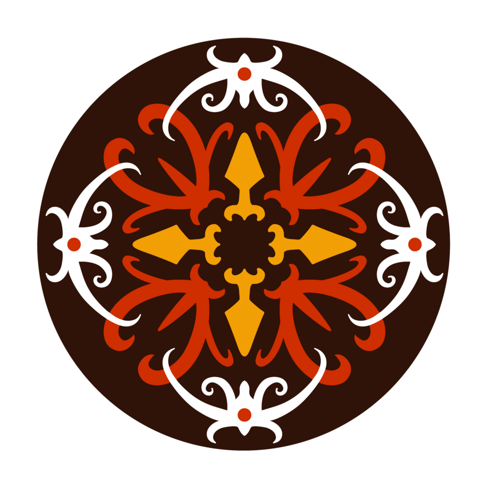 typical pattern of the Dayak tribe in a circle png