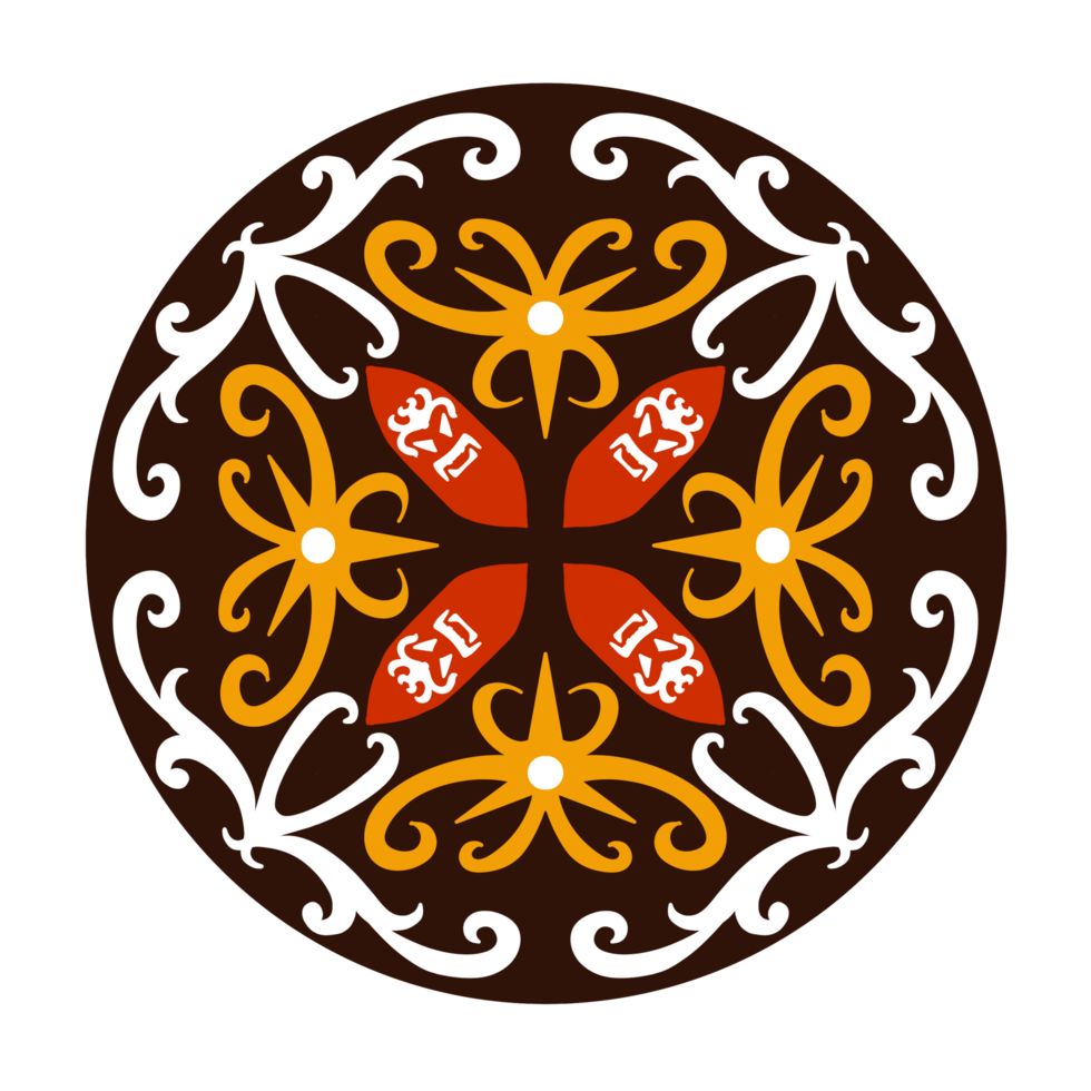 typical pattern of the Dayak tribe in a circle png