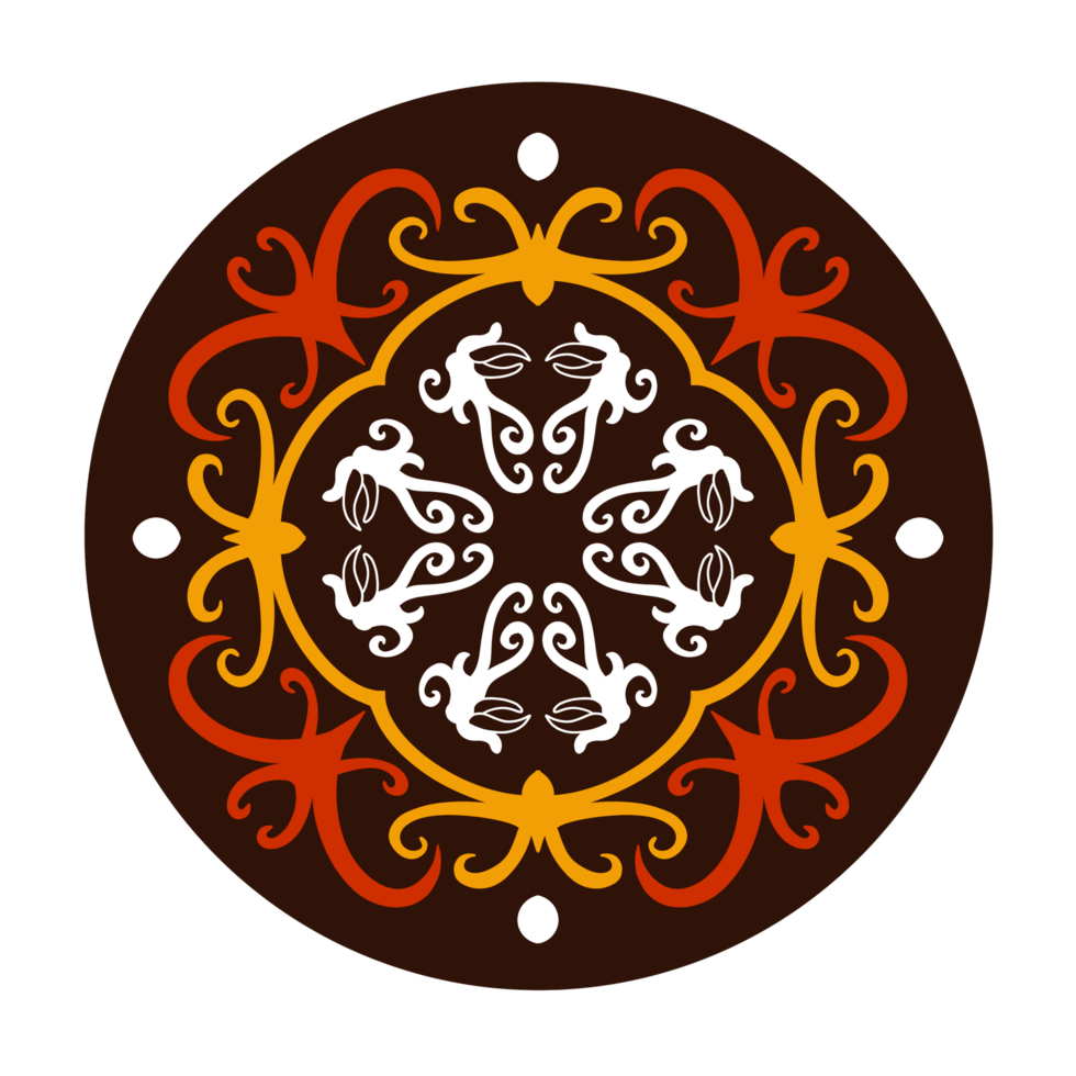 typical pattern of the Dayak tribe in a circle png