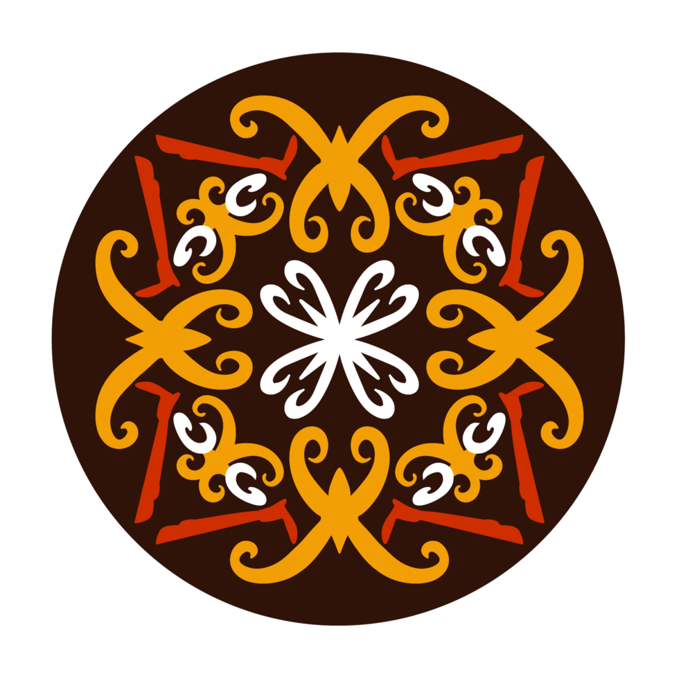 typical pattern of the Dayak tribe in a circle png