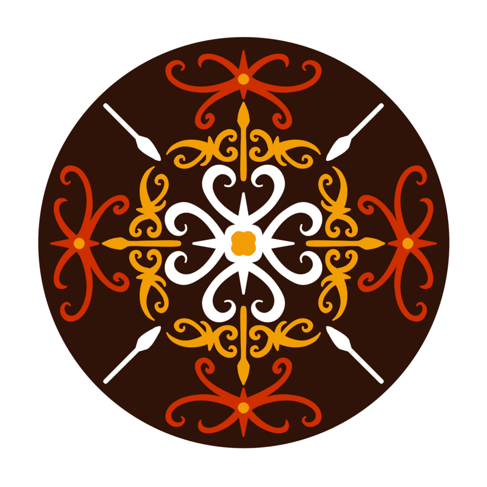 typical pattern of the Dayak tribe in a circle png