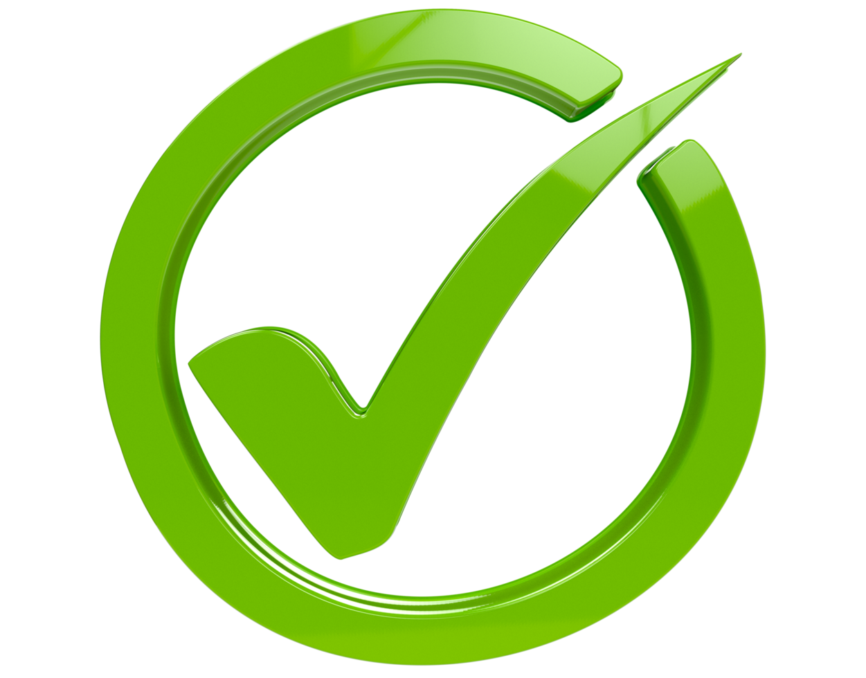 Green check mark icon png on Transparent Background