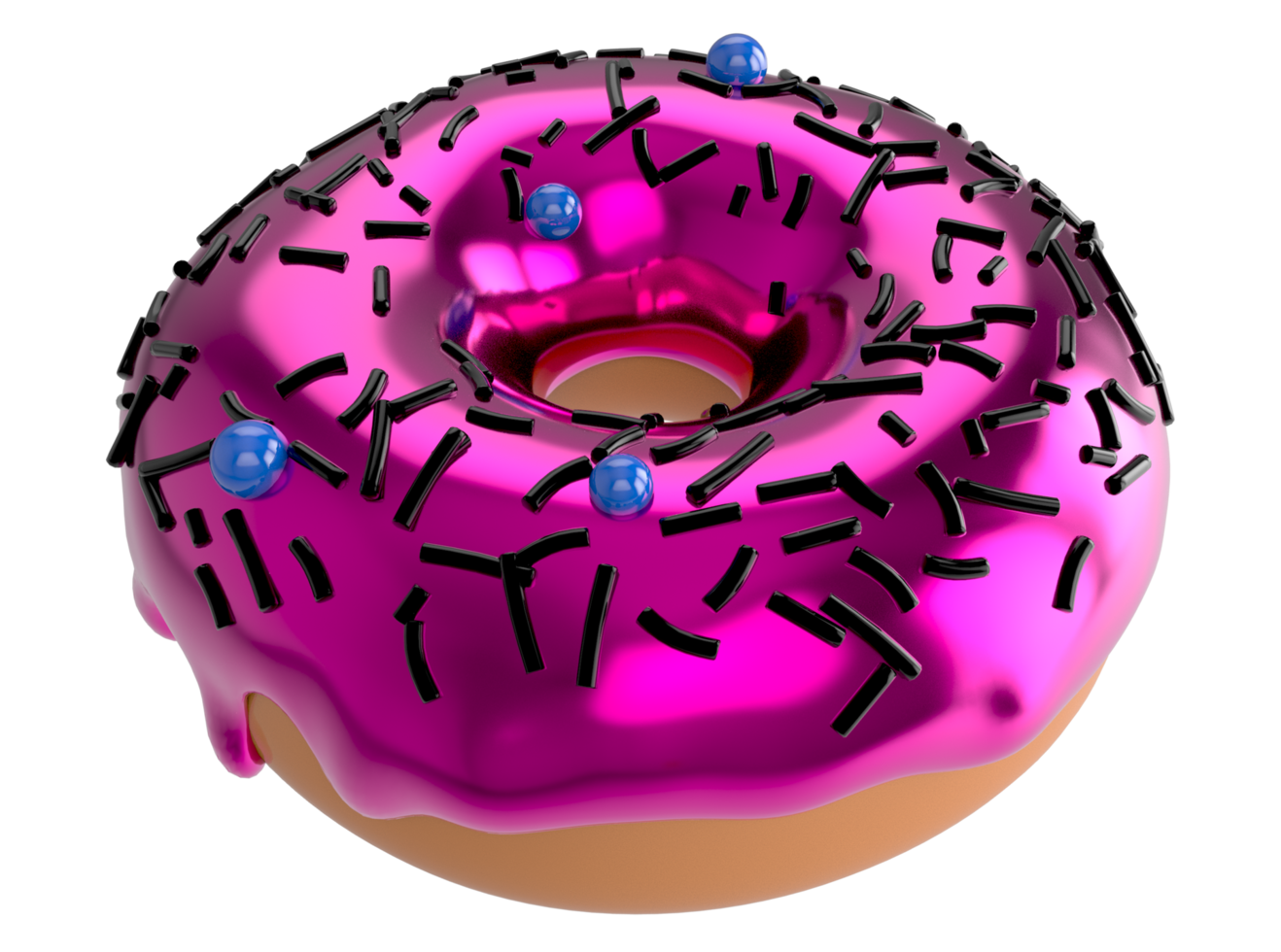 Colourful decorated donuts isolated on transparent background png