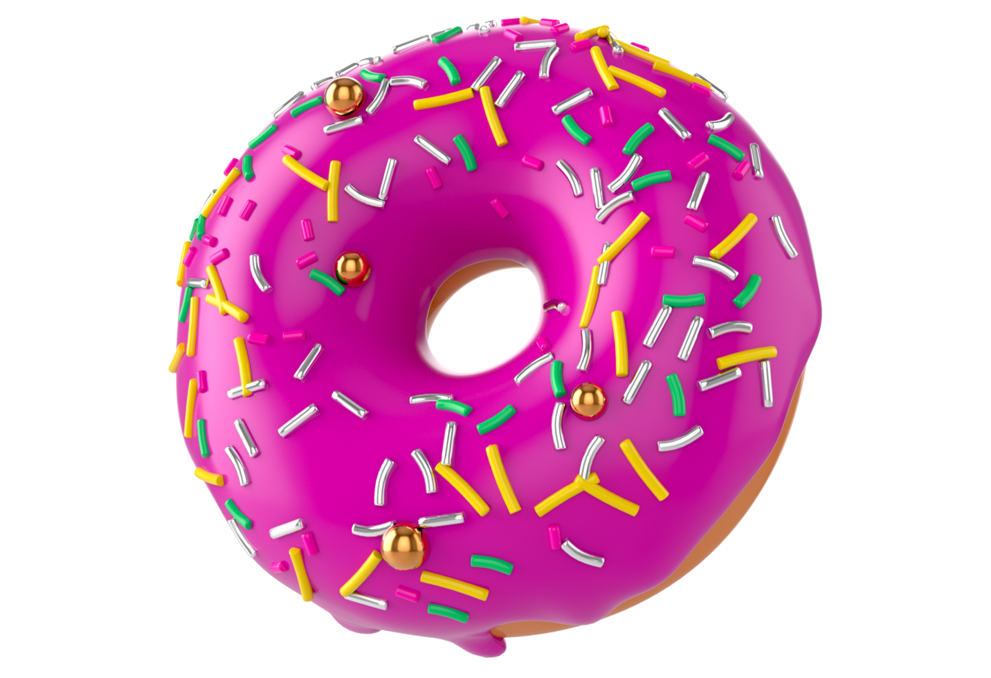 Colourful decorated donuts isolated on transparent background png
