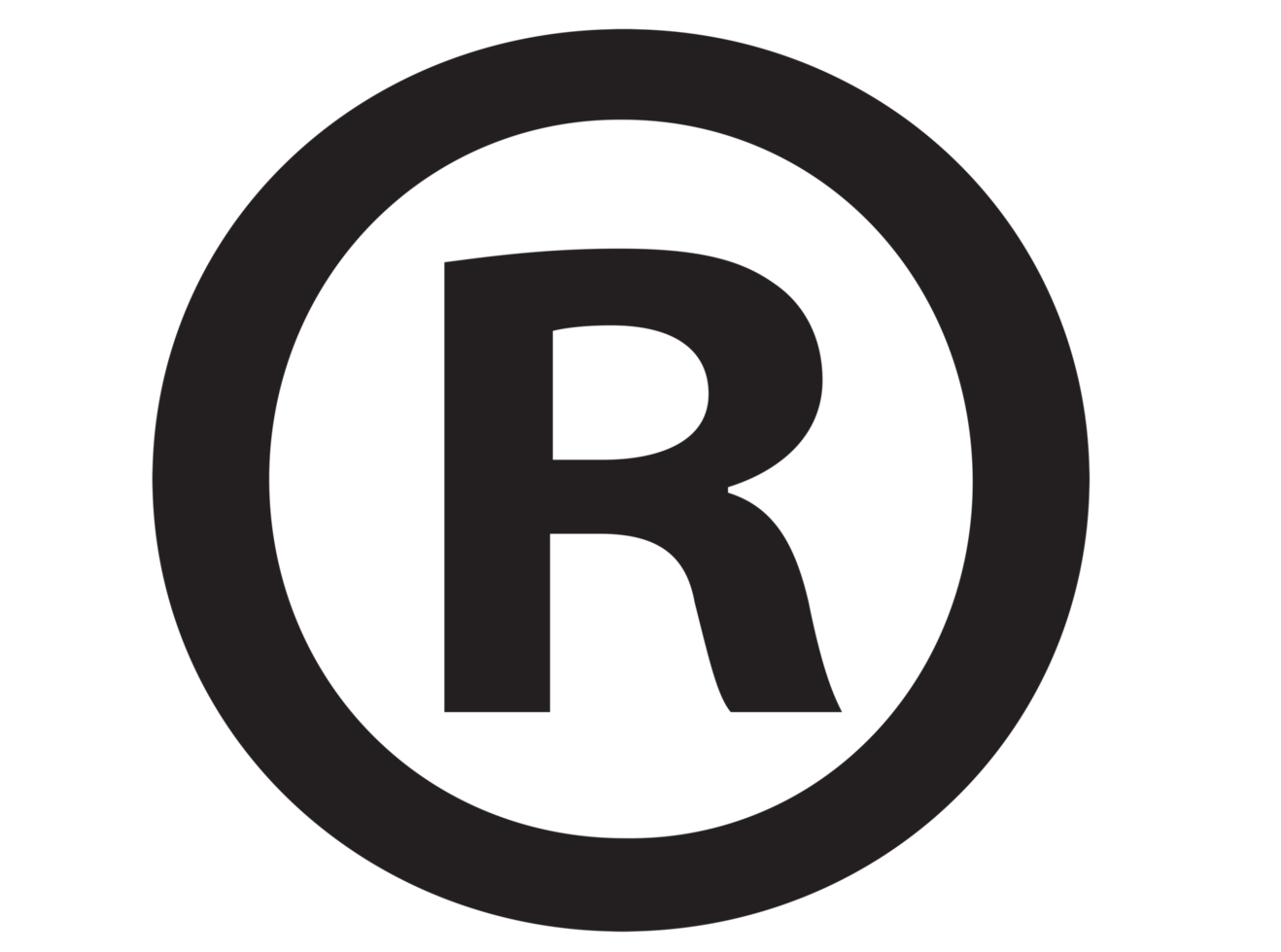 ícone do logotipo da marca registrada em fundo transparente png