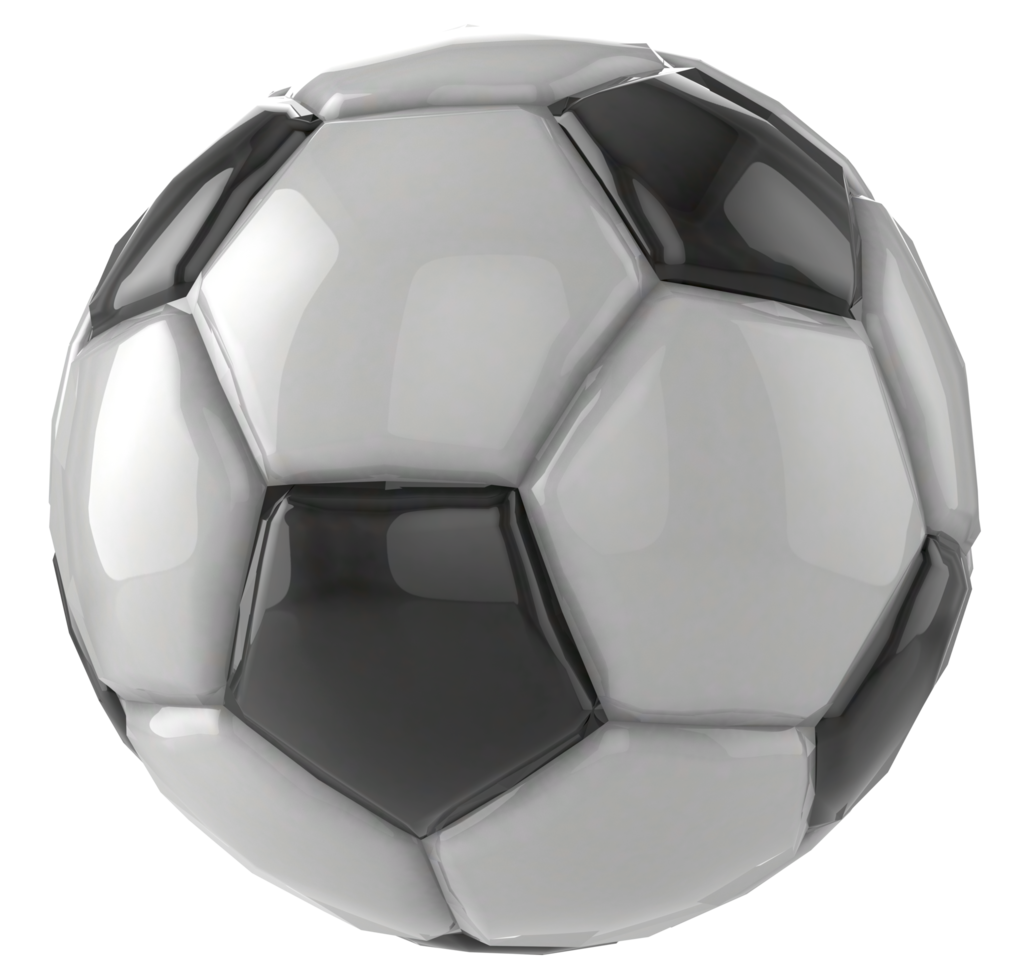 Bola de futebol realista 3d isolada em png transparente