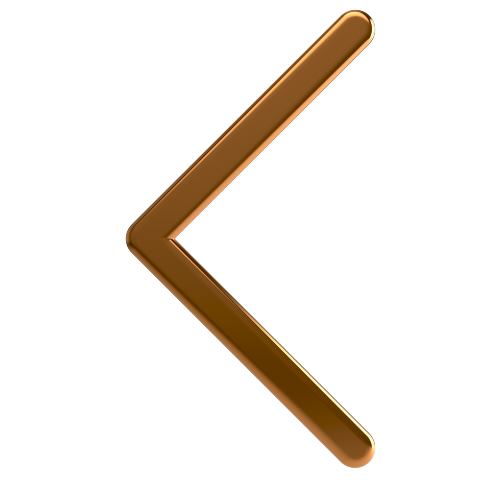 3D Left arrow icon png on Transparent Background