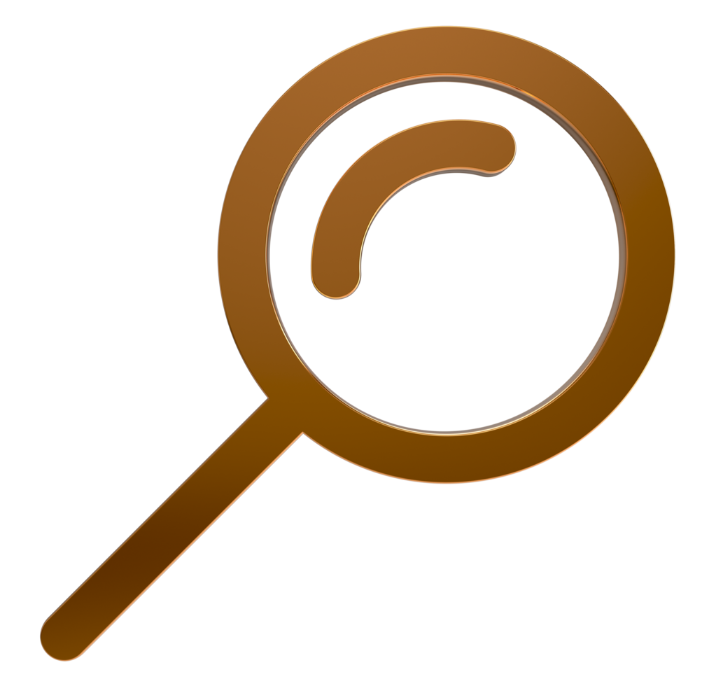 3D Investigation PNG icon isolated on transparent background