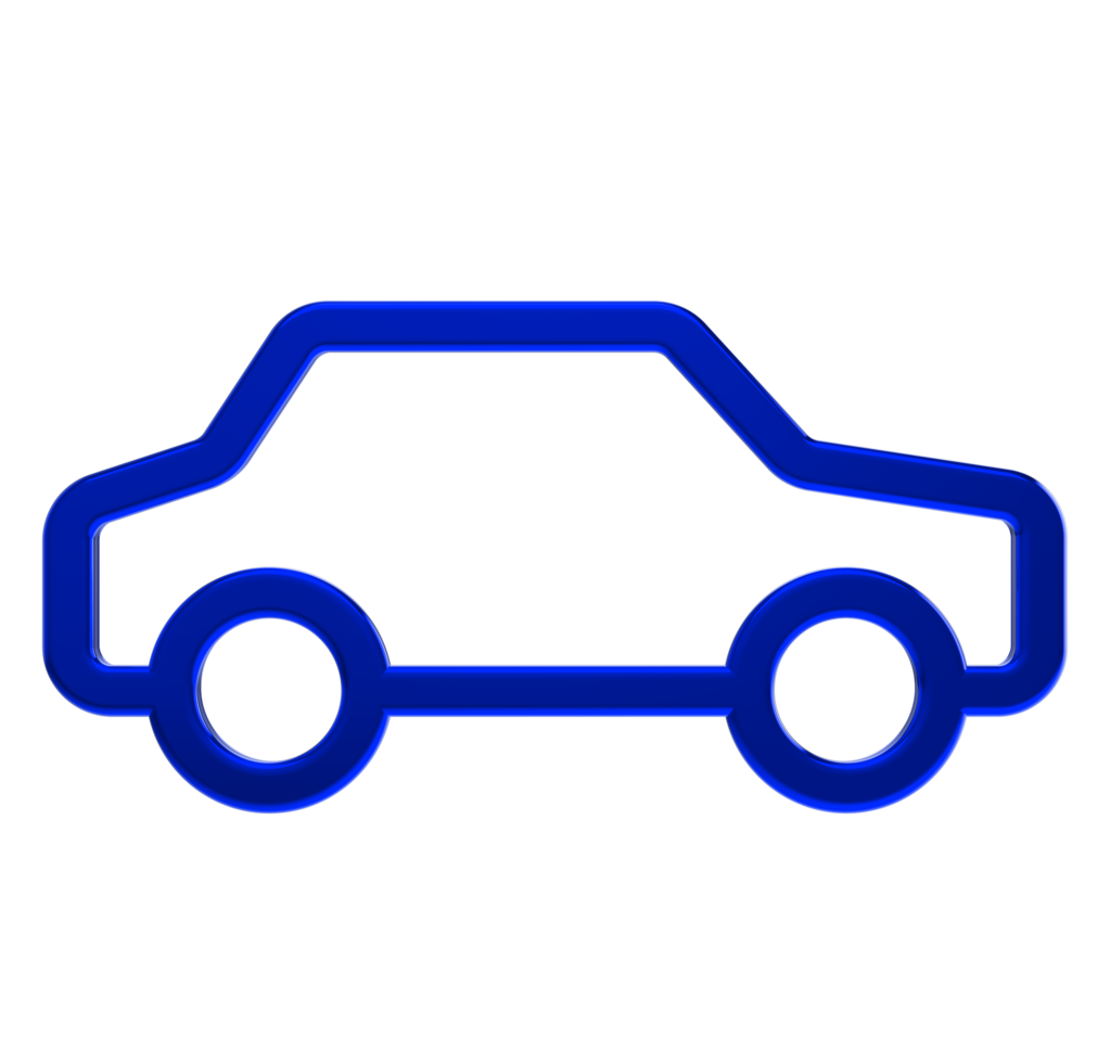 3D-Auto-Symbol auf transparentem Hintergrund png