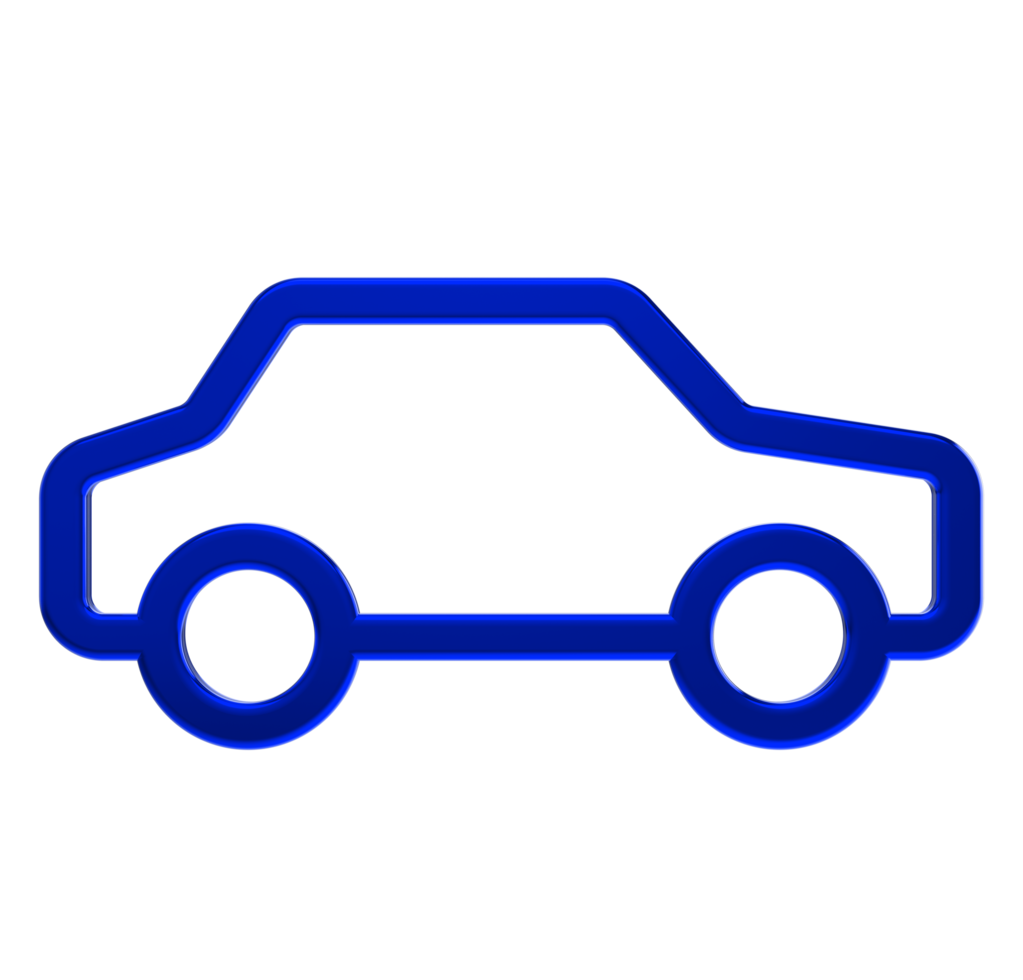 icono de coche 3d sobre fondo transparente png