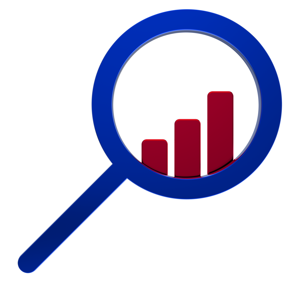 3d Business research icon on transparent background png