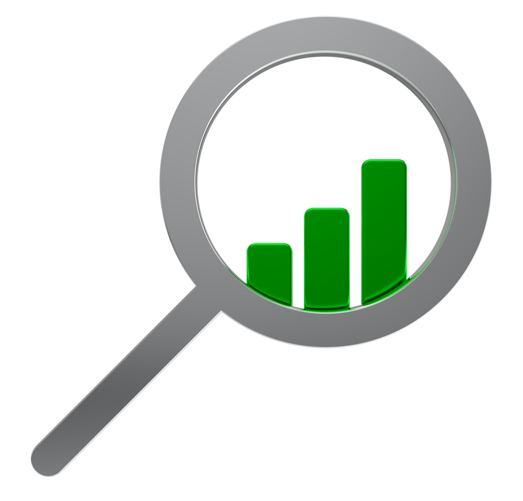 3d Business research icon on transparent background png