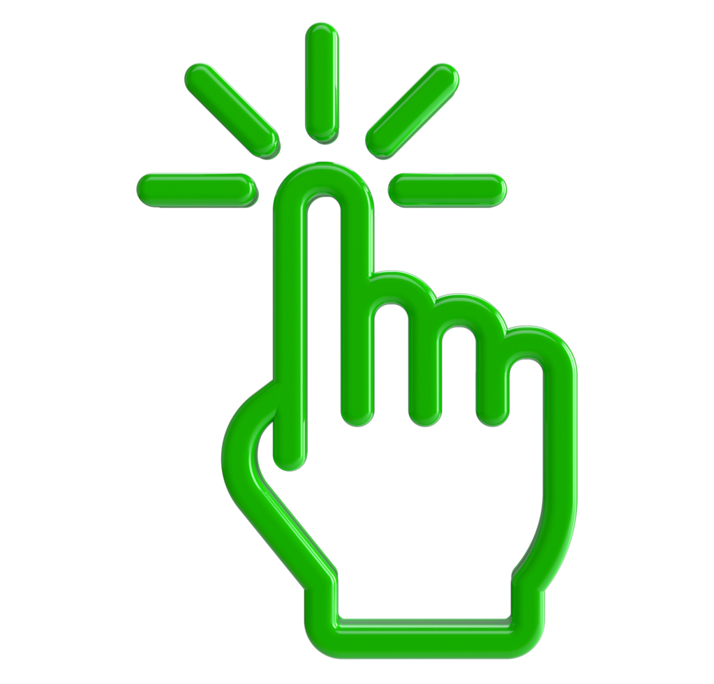 3D Click linear icon isolated on transparent background png