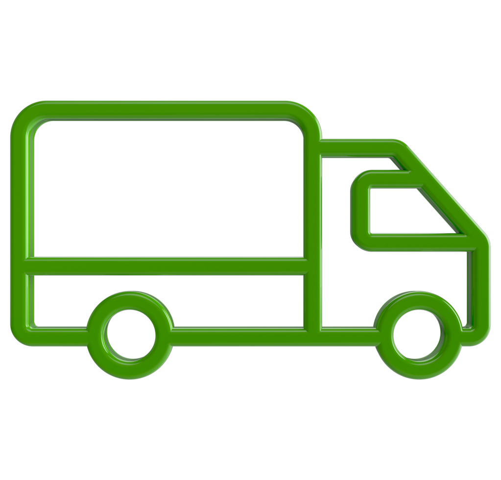 3D Delivery truck icon png on Transparent Background