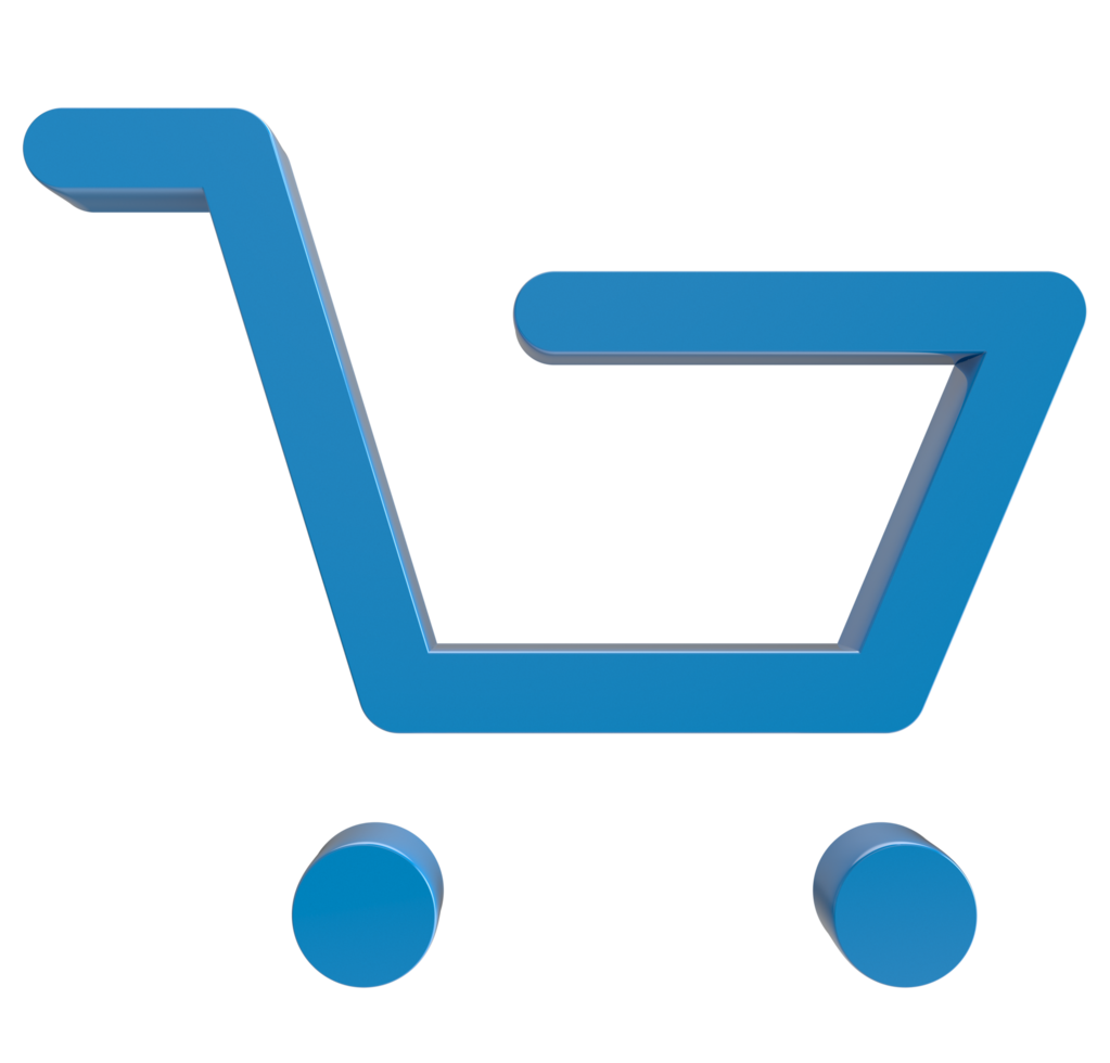 icono de carrito de compras 3d en fondo transparente png