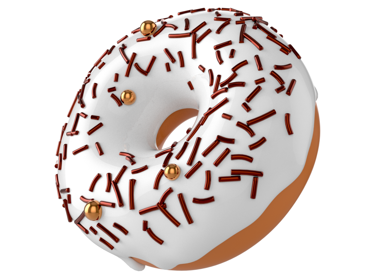 Colourful decorated donuts isolated on transparent background png