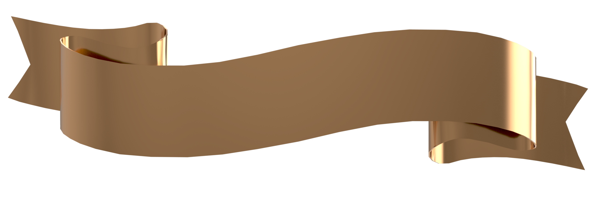 3D Realistic, shiny ribbon on transparent background png