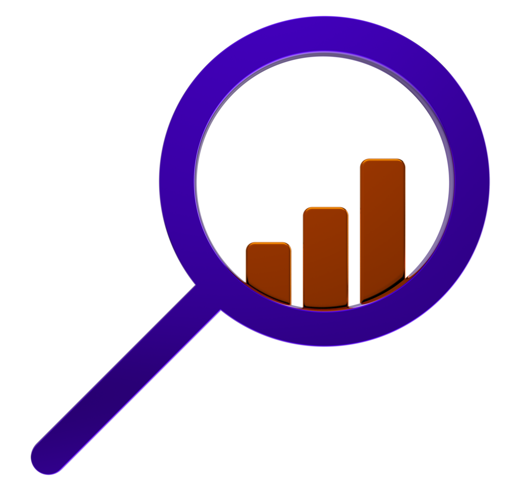 3d Business research icon on transparent background png