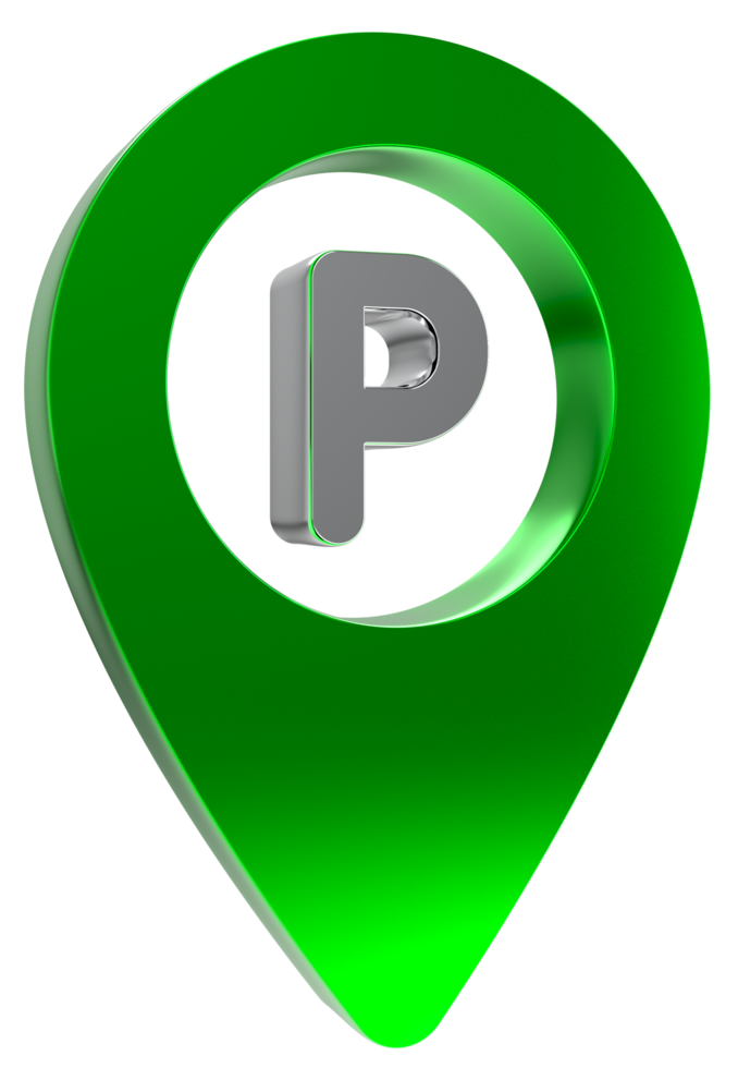 3D Parking icon on transparent Background PNG