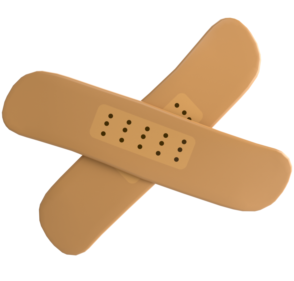 3d bandage elastic medical plasters on transparent background png