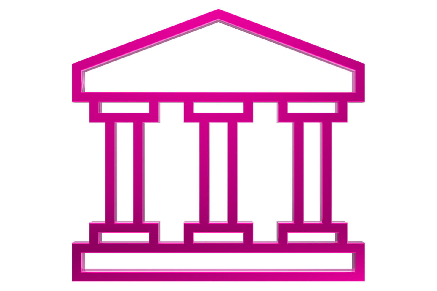 Ilustración de icono de banco 3d sobre fondo transparente png