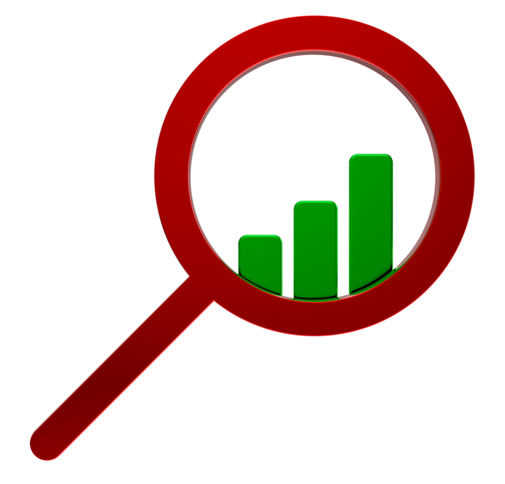 3d Business research icon on transparent background png