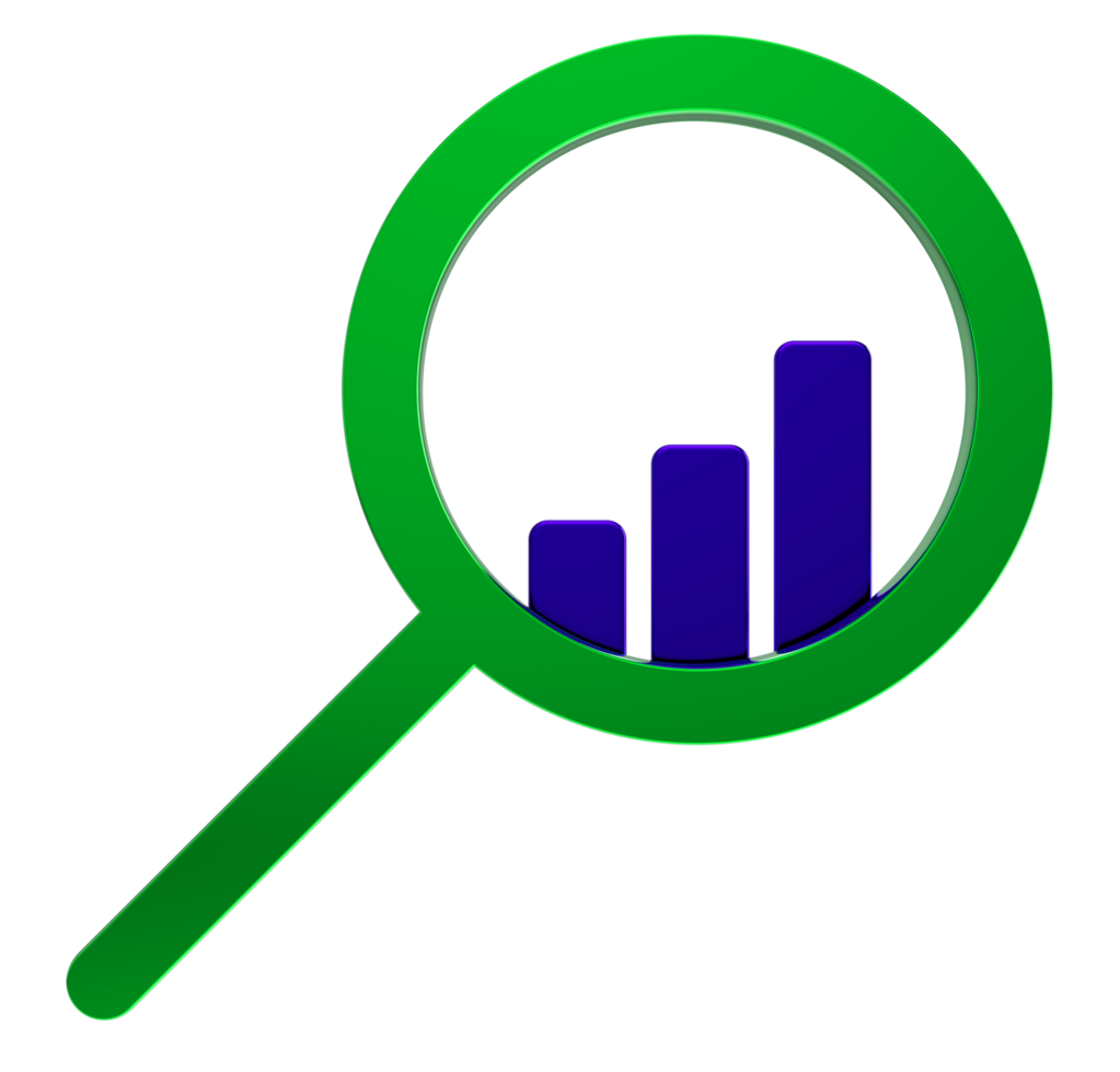 3d Business research icon on transparent background png