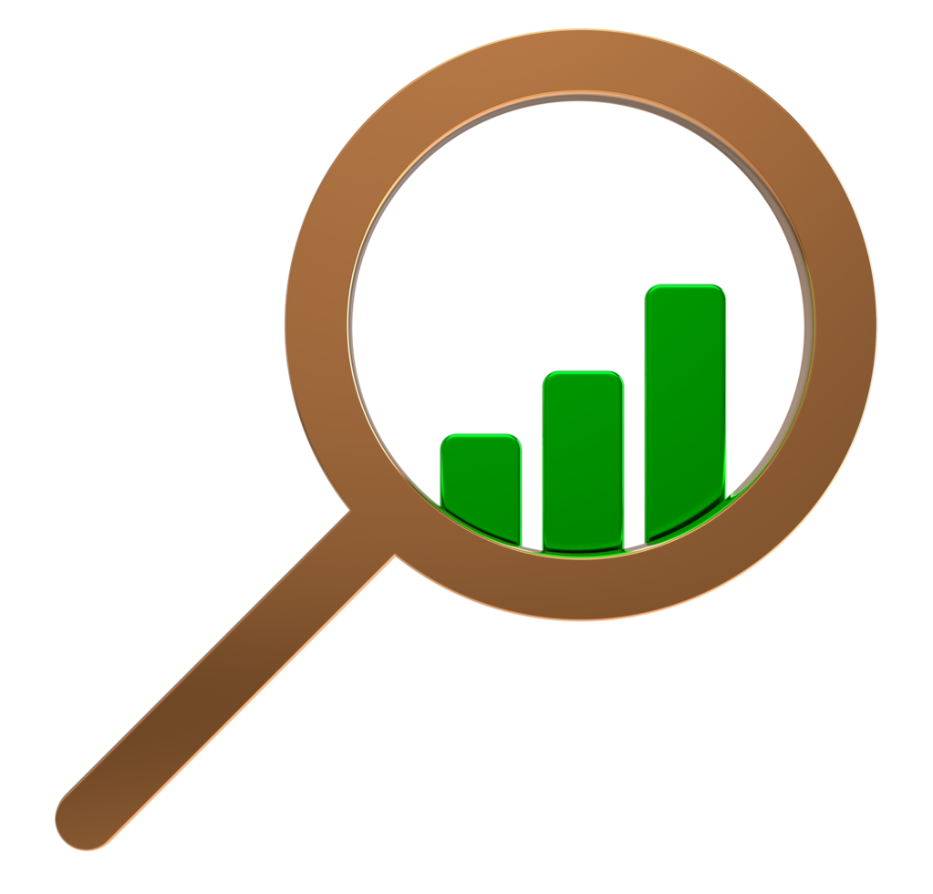 3d Business research icon on transparent background png