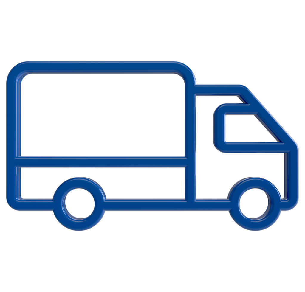 3D Delivery truck icon png on Transparent Background