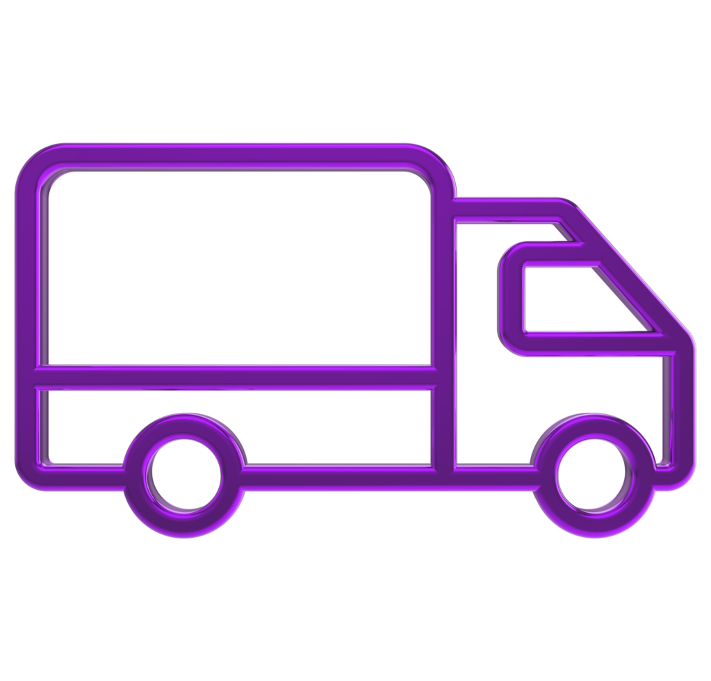 3D Delivery truck icon png on Transparent Background