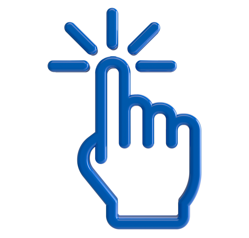 3D Click linear icon isolated on transparent background png
