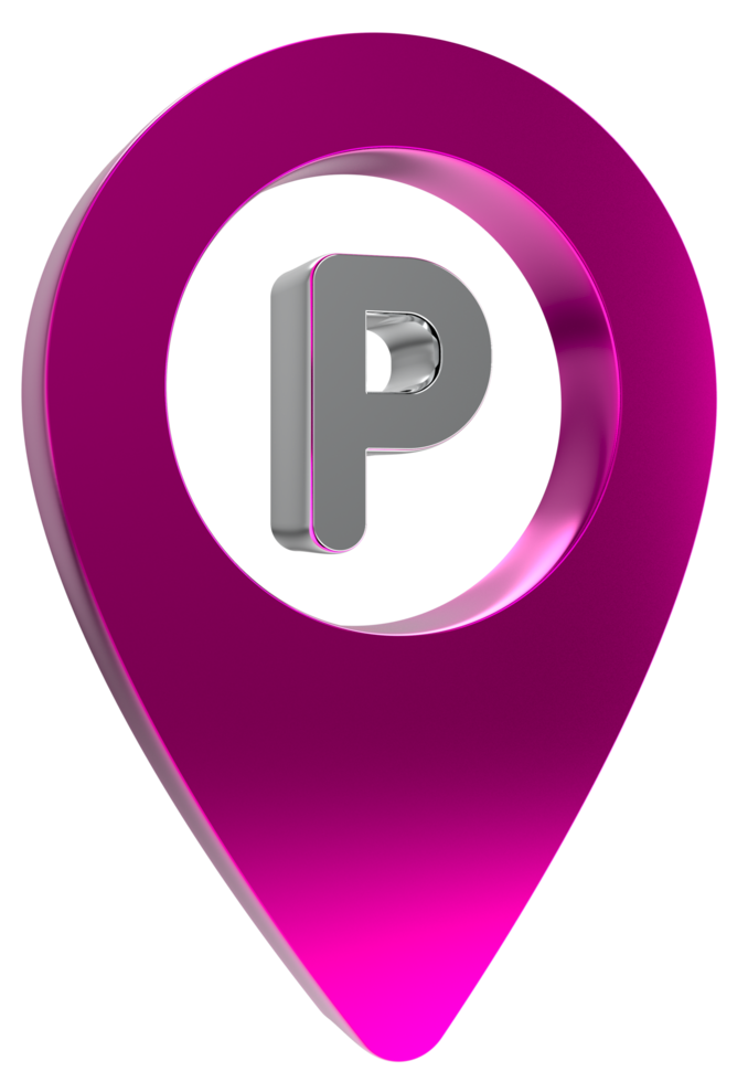 3D Parking icon on transparent Background PNG