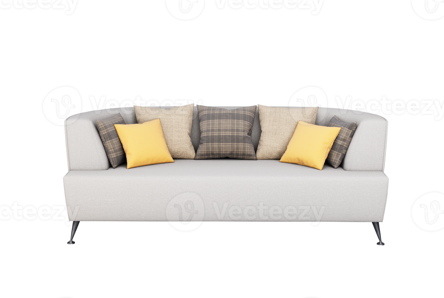 3d Furniture modern fabric round single sofa isolated. png