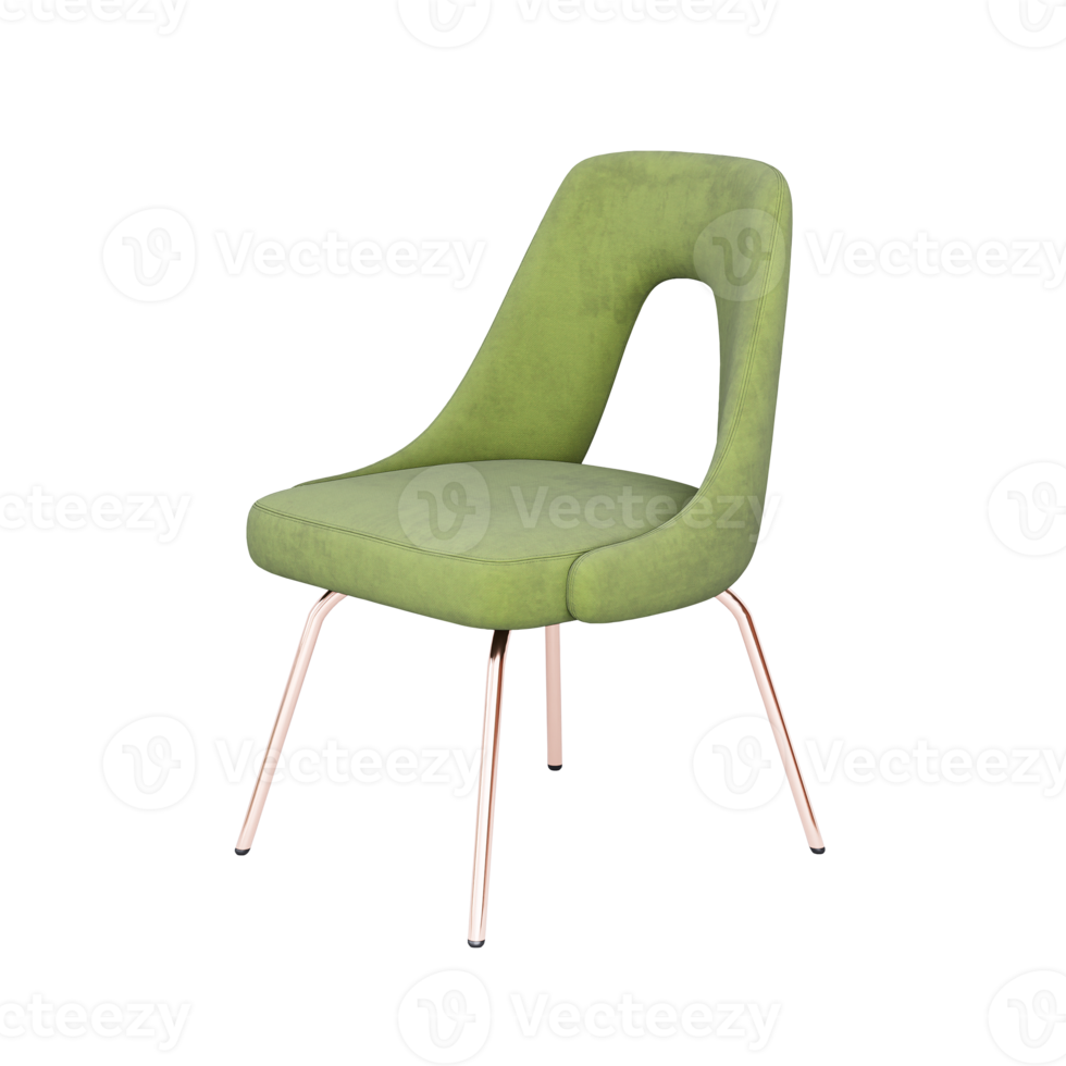 3d Furniture modern green chair isolated 16774662 PNG