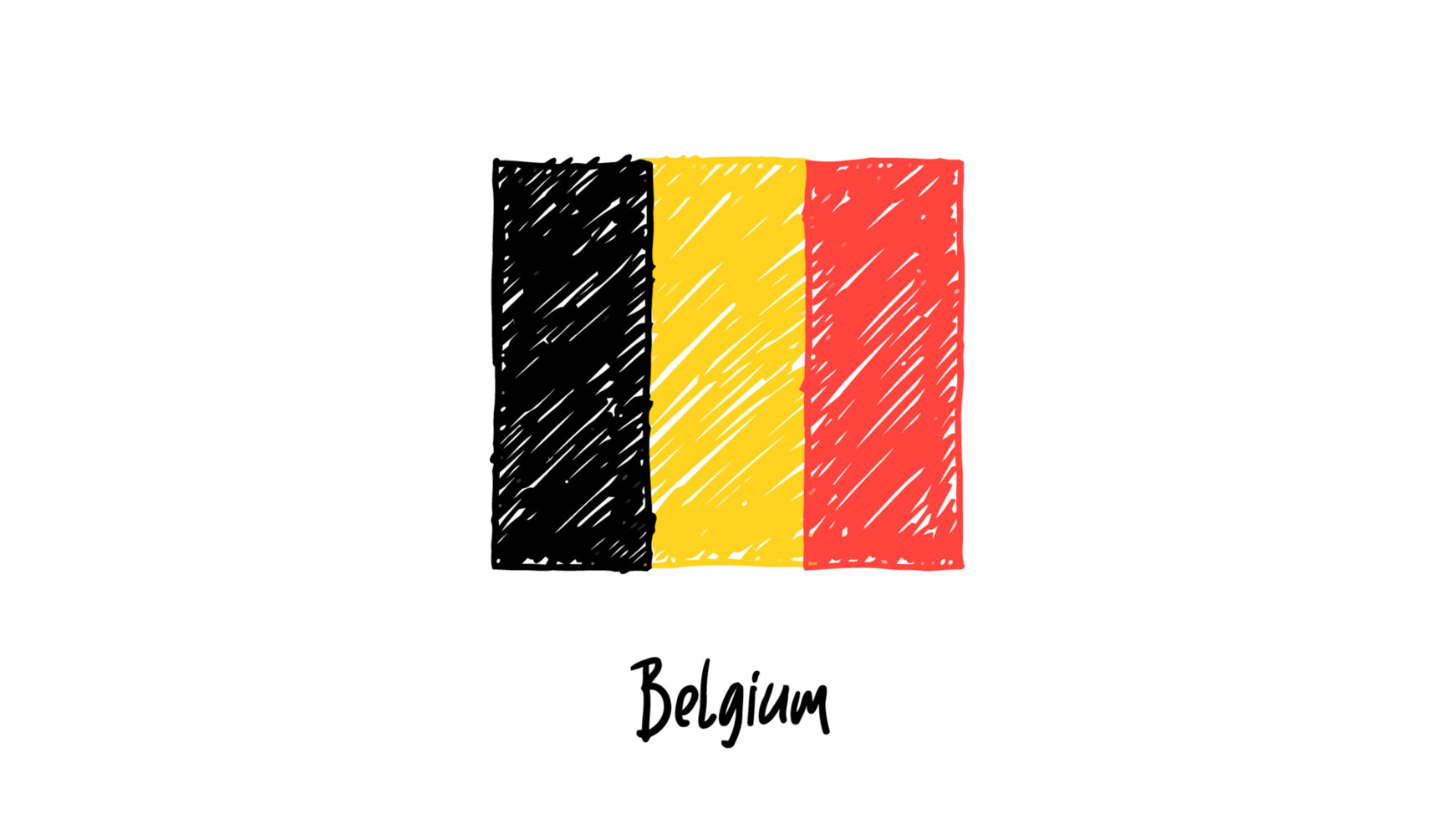 belgische nationale landesflagge bleistiftfarbskizzenillustration mit transparentem hintergrund png