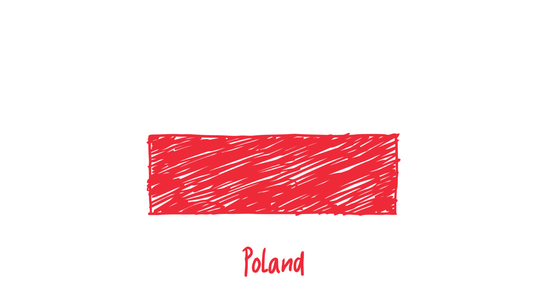 Poland National Country Flag Pencil Color Sketch Illustration with Transparent Background png