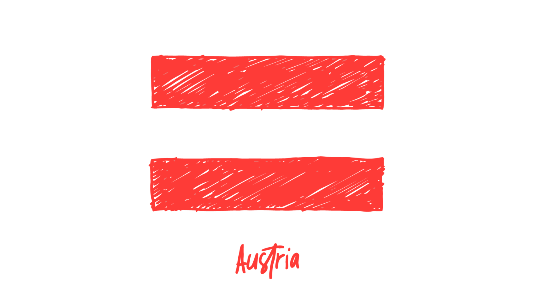 Austria National Country Flag Pencil Color Sketch Illustration with Transparent Background png