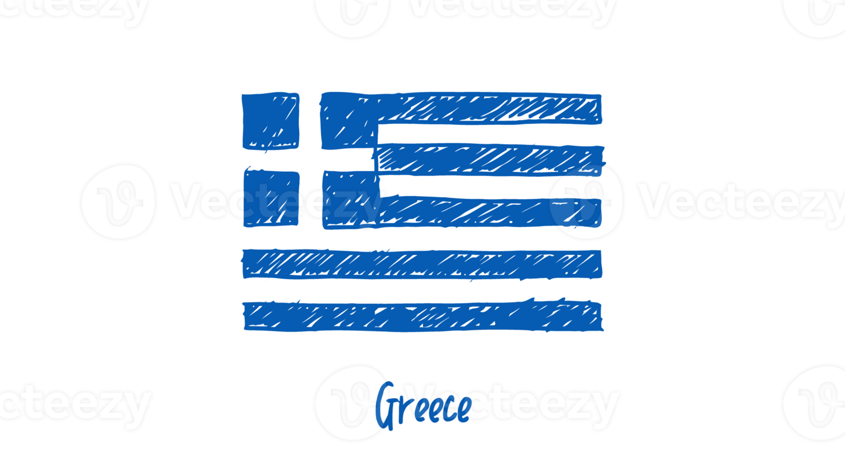 grekland nationell Land flagga penna Färg skiss illustration med transparent bakgrund png